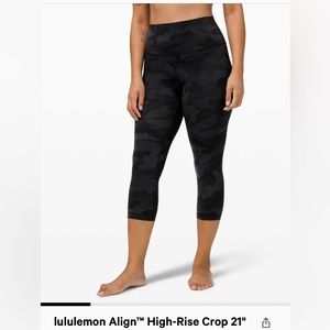 Lulu Lemon High Rise Cropped Align Leggings (21in)